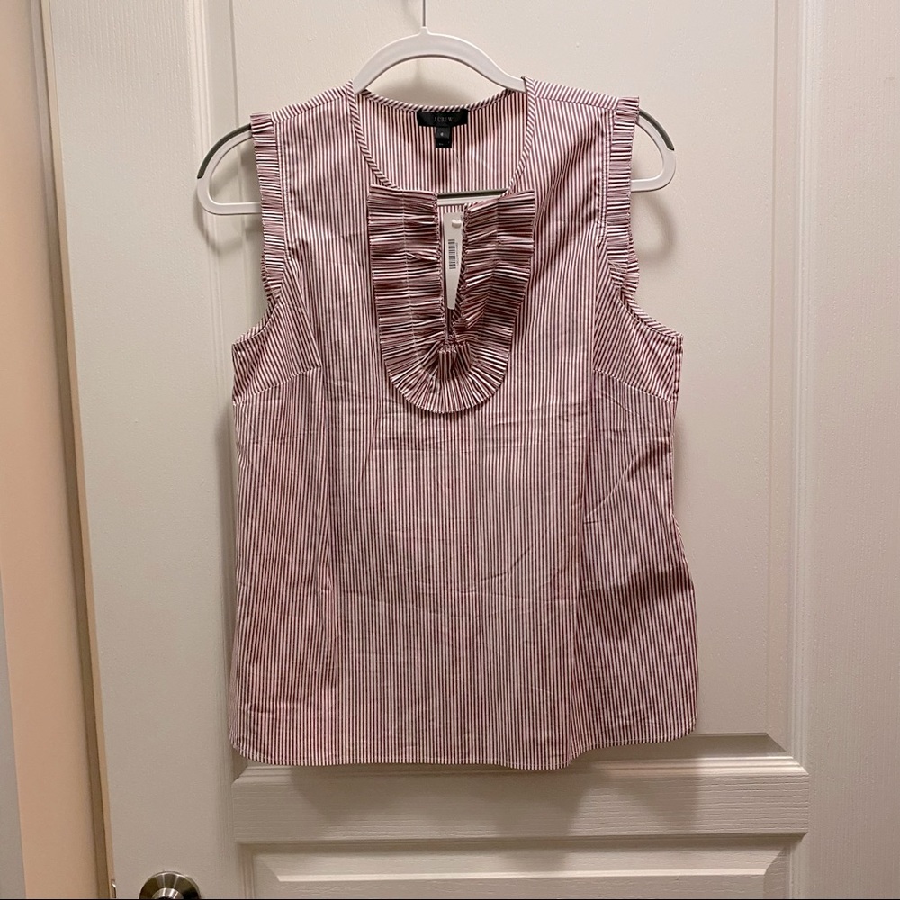 J Crew red ruffle blouse